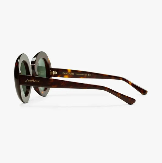 Side view of retro Jackie O style tortoise sunglasses Hunted and Co.