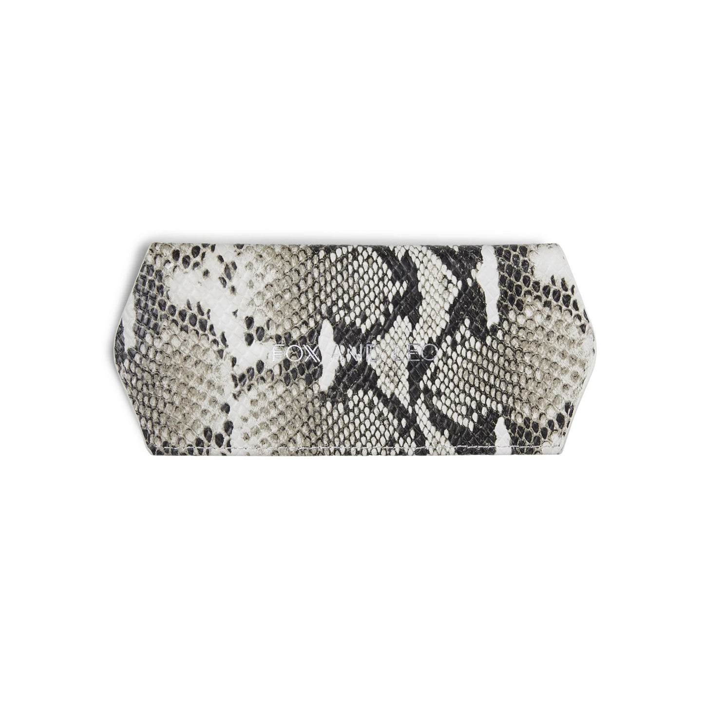 Snake print leather glasses case with sleek design, perfect for stylish eyewear protection.
