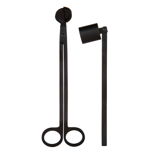 Luxury black candle care set with trimmer and snuffer by Alta