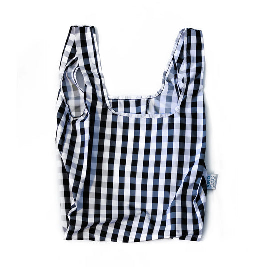 Lightweight sustainable grocery bag in classic gingham design