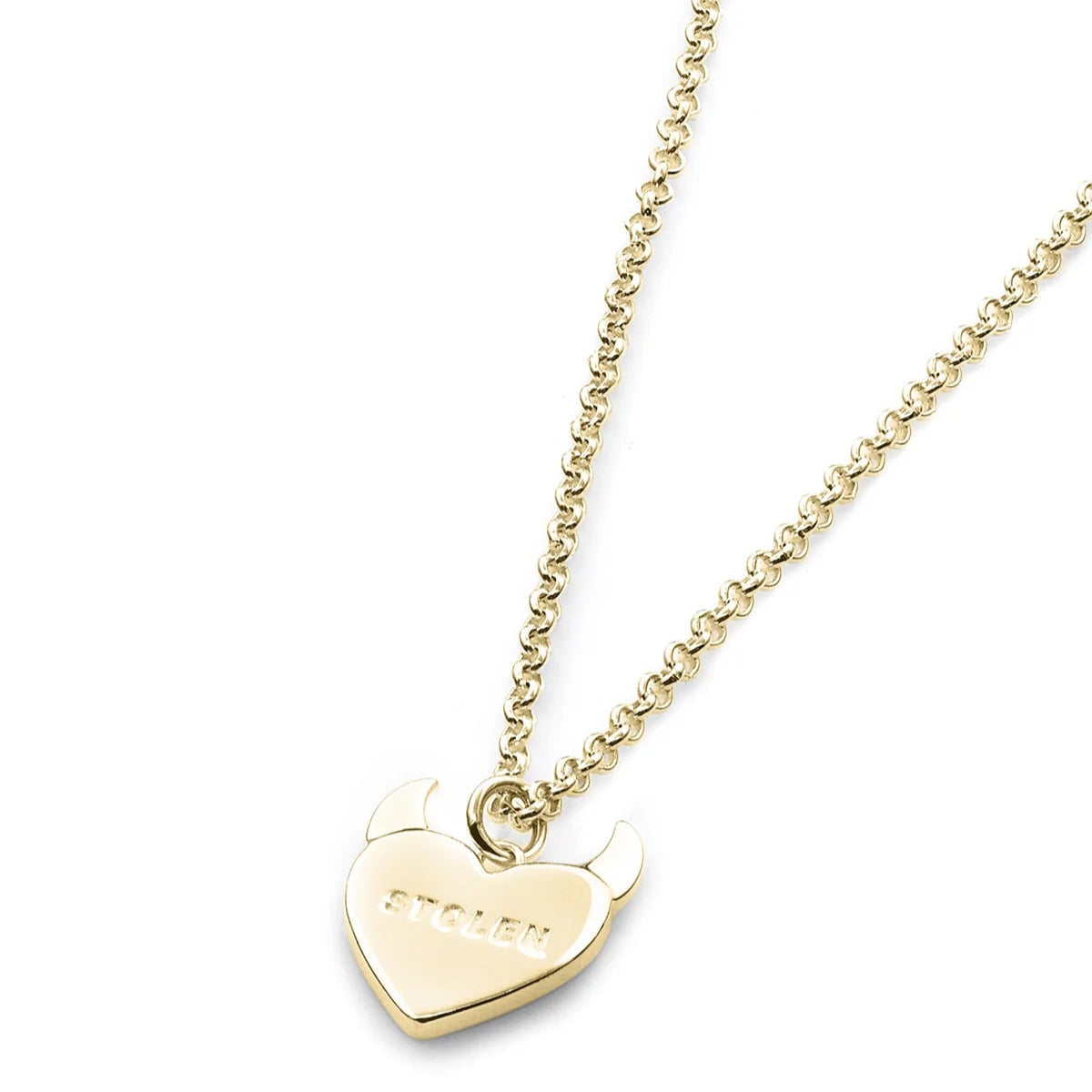 Unisex gold heart pendant necklace from Mixed Emotions collection