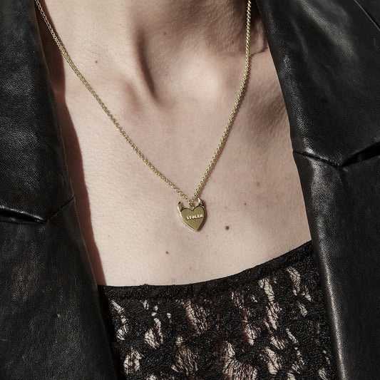 Limited edition gold heart necklace from Stolen Girlfriends Club