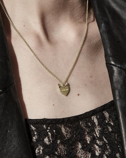Limited edition gold heart necklace from Stolen Girlfriends Club
