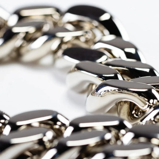 Vanessa Baroni silver chain necklace with bold flat links