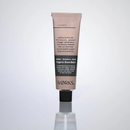 WØRKS amber and lavandin body balm, luxury hydrating moisturiser.
