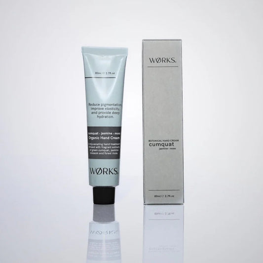WØRKS cumquat and jasmine hand cream, luxury daily moisturiser.