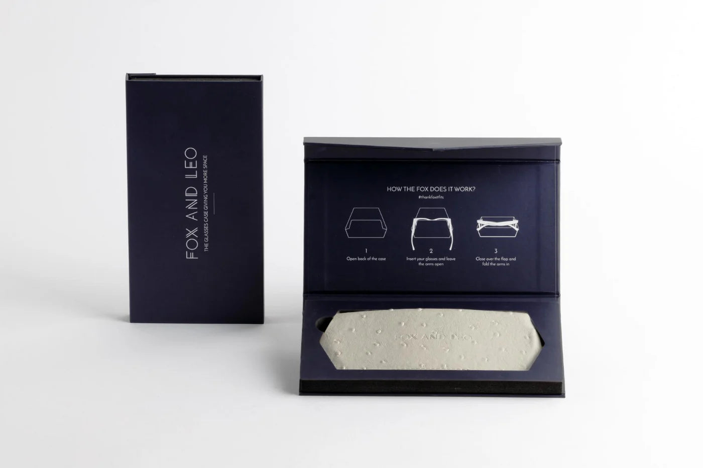 Hunted + Co. ostrich embossed leather glasses case for sunnies or specs.