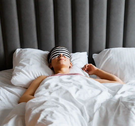 Black & White Striped Silk Sleep Mask