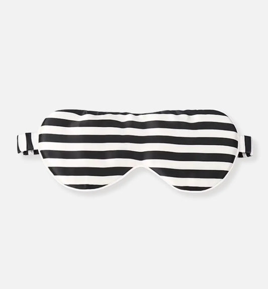 Black & White Striped Silk Sleep Mask