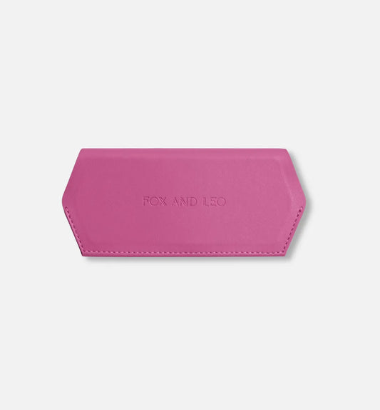 Leather Glasses Case – Pink ‘Foxy Lady’
