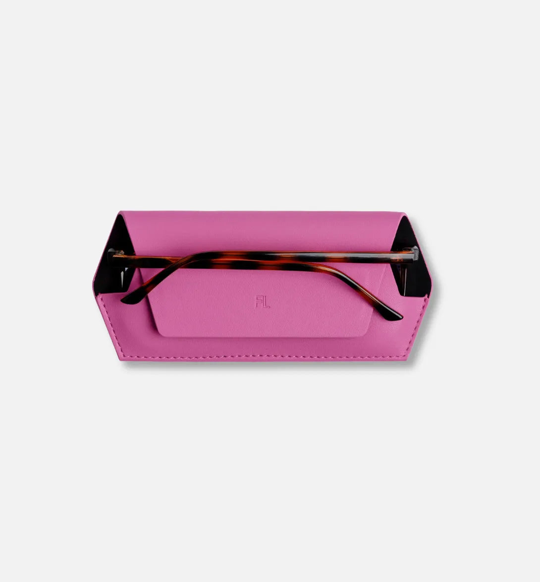 Leather Glasses Case – Pink ‘Foxy Lady’