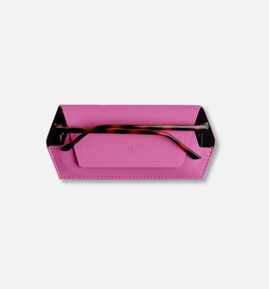 Leather Glasses Case – Pink ‘Foxy Lady’