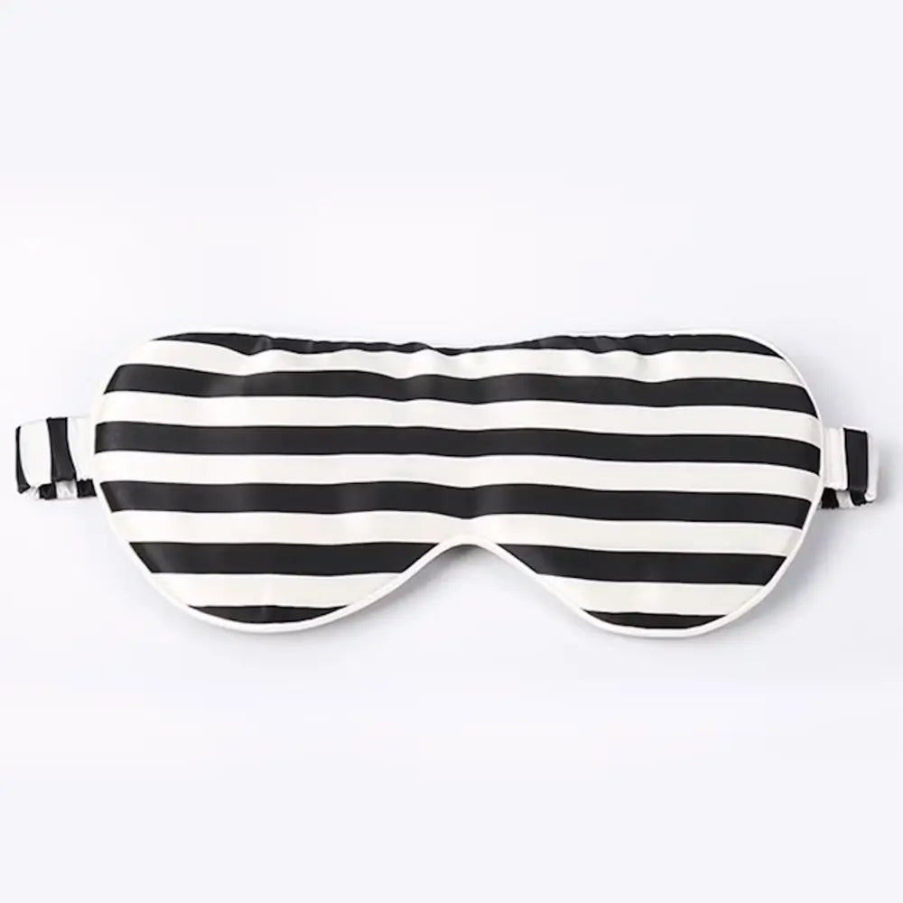 Black & White Striped Silk Sleep Mask