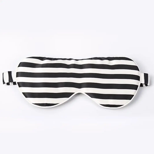 Black & White Striped Silk Sleep Mask