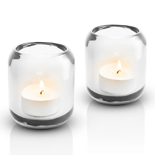 Eva Solo Acorn Tea Light Holders in clear glass, set of 2