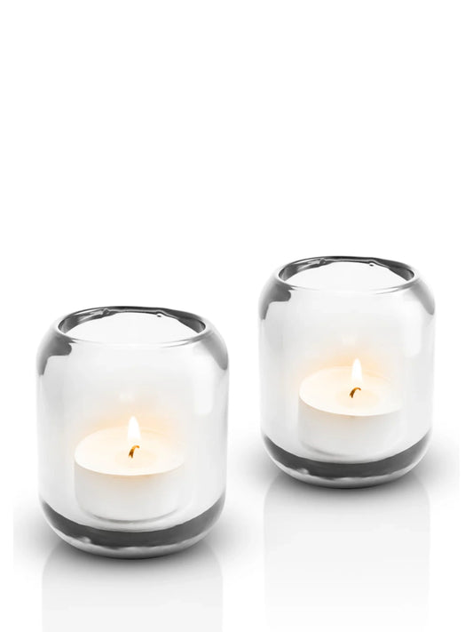 Eva Solo Acorn Tea Light Holders in clear glass, set of 2