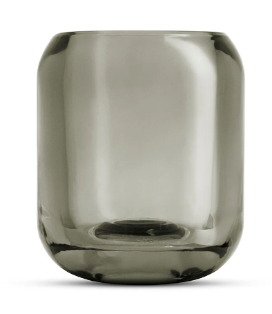 Minimalist Danish design smoke grey candle holders by Eva Solo