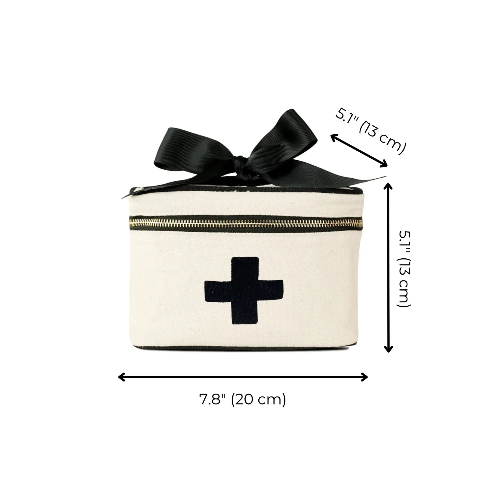 Closed First Aid Storage Case showing measurements