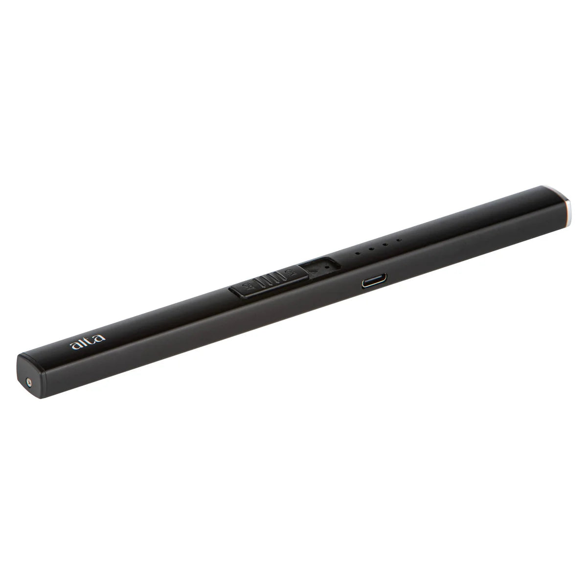 Rechargeable windproof electric lighter in black by Alta