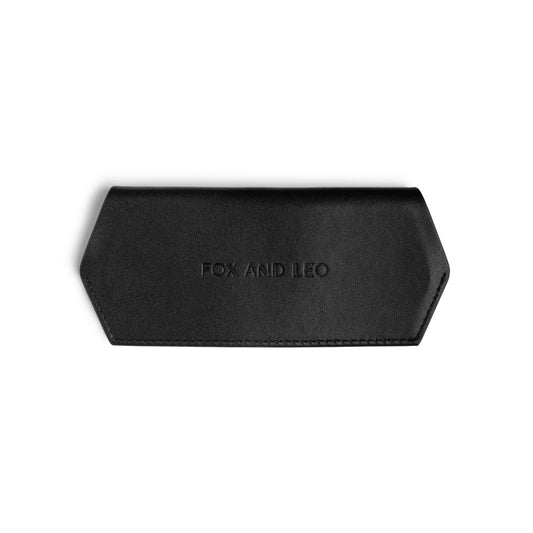 Fox and Leo glasses case - Black front view