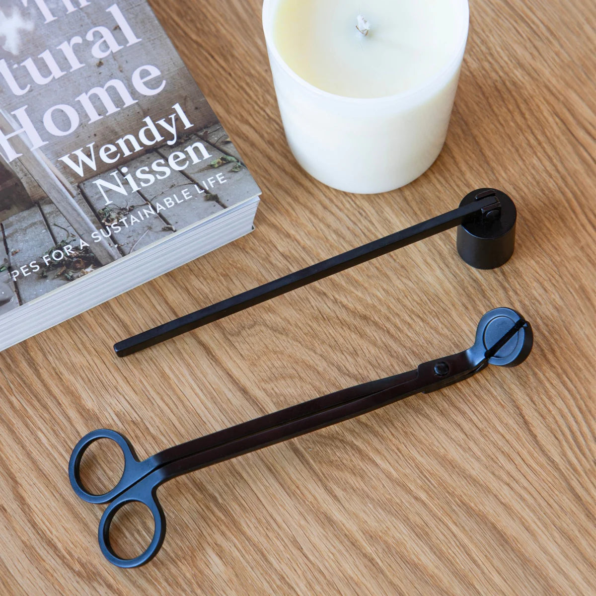 Luxury black candle care set with trimmer and snuffer by Alta