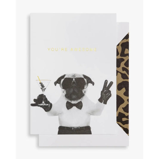 You're Awesome greeting card A6 on white background