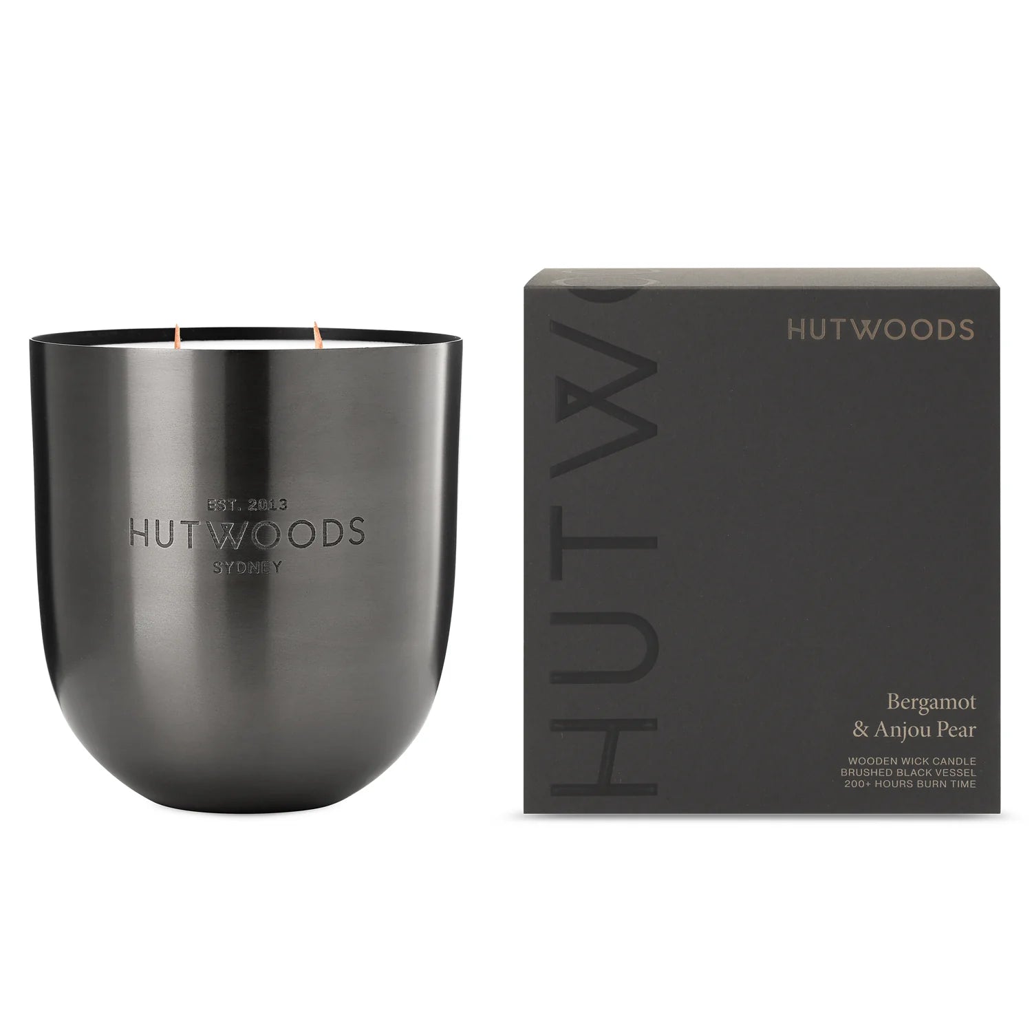 Hutwoods Grapefruit & Chamomile Candle showcasing sleek packaging