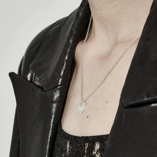 Unisex silver heart pendant necklace from Mixed Emotions collection