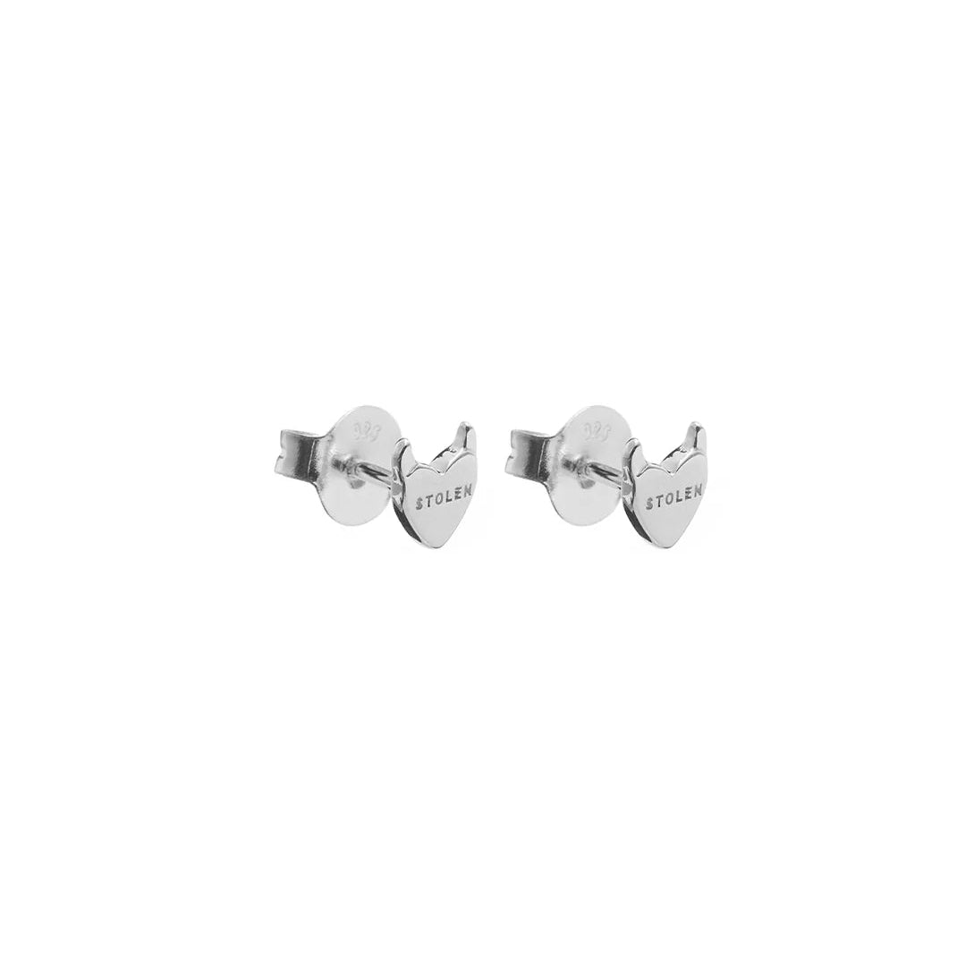 925 sterling silver earrings with edgy heart motif