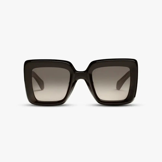 Brigitte black faded sunglasses on white background