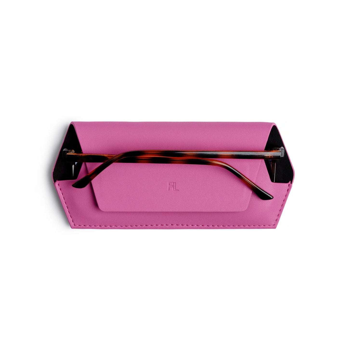 Fox & Leo Leather Glasses Case - Pink 'Foxy Lady'