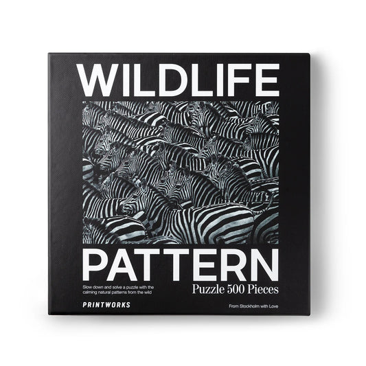 500-Piece Zebra Herd Puzzle | Monochrome Art for Mindful Fun