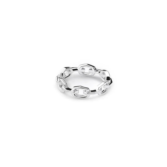 Facet Chain Ring - High Polish 925 Sterling Silver