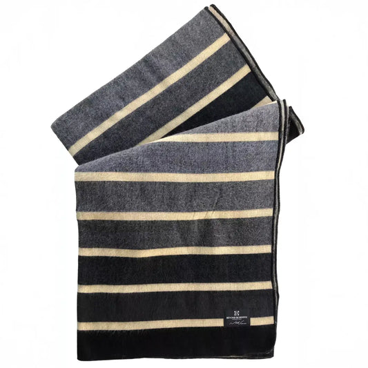 Caminante Greyscale Stripe Blanket – Artisan-Made, Sustainable Design