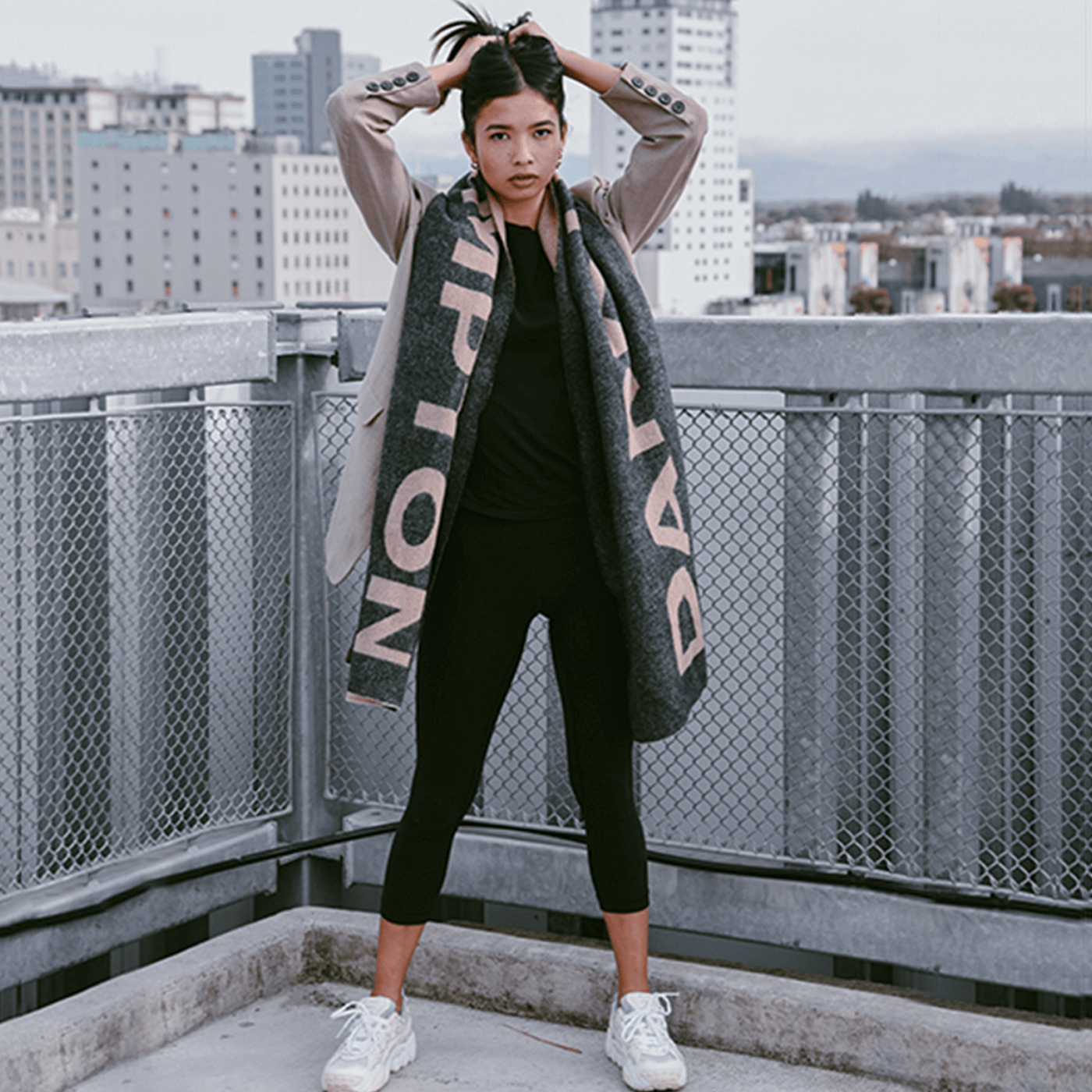The Ferguson Wool Logo Blanket Scarf