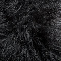 Mongolian Sheepskin Throw Rug - Black