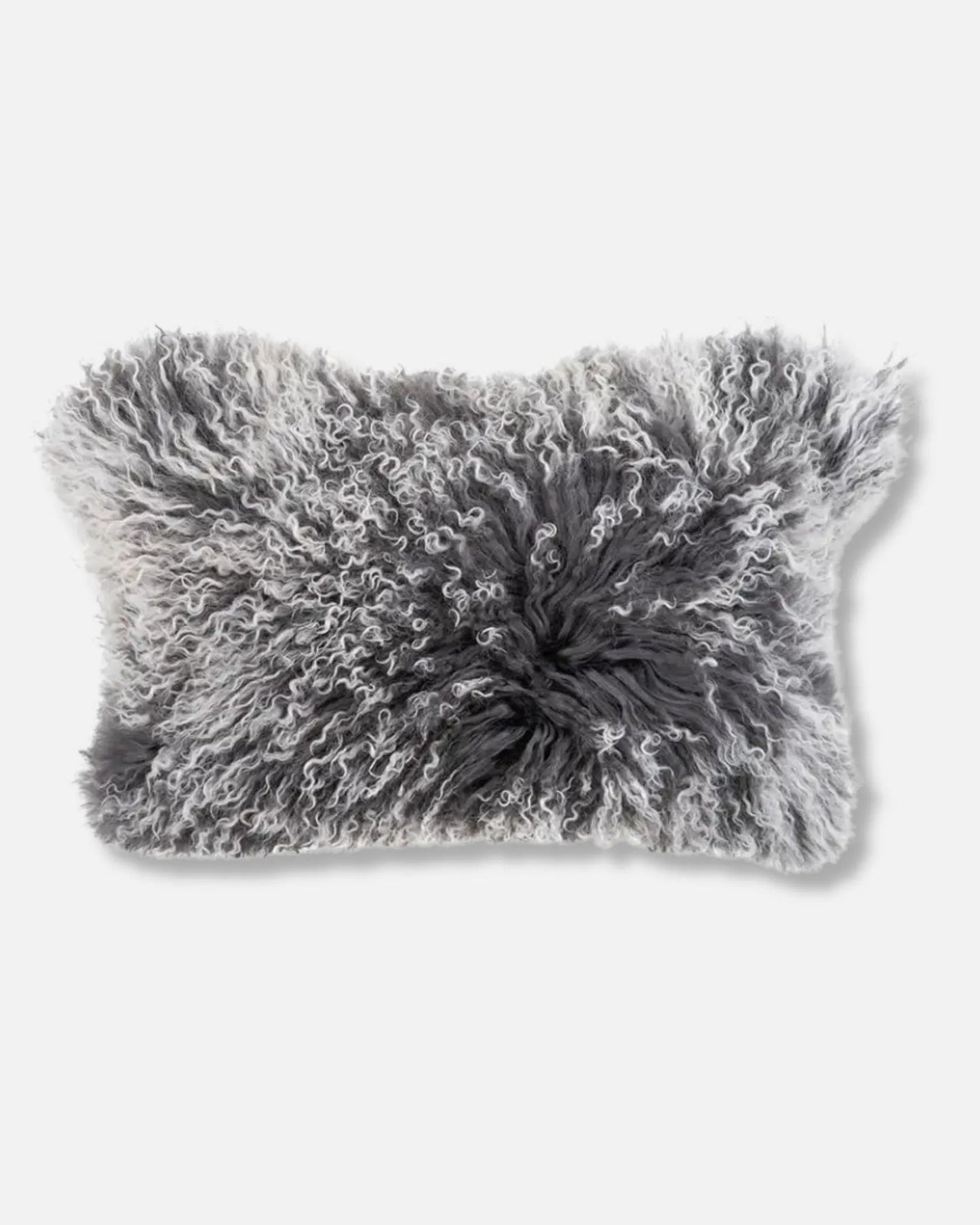 Charcoal Mongolian Sheepskin Lumbar Cushion