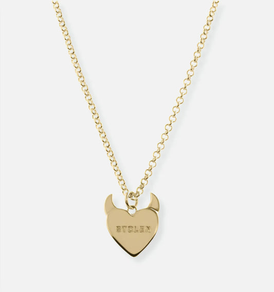 Sinister Heart Gold Necklace