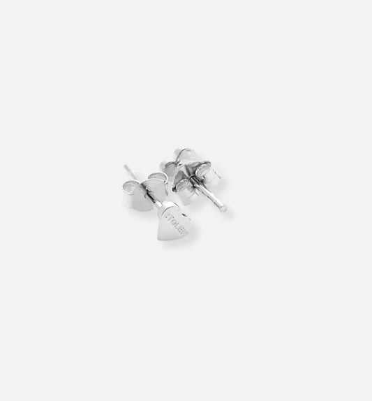 Tiny Stolen Heart Earrings in Silver