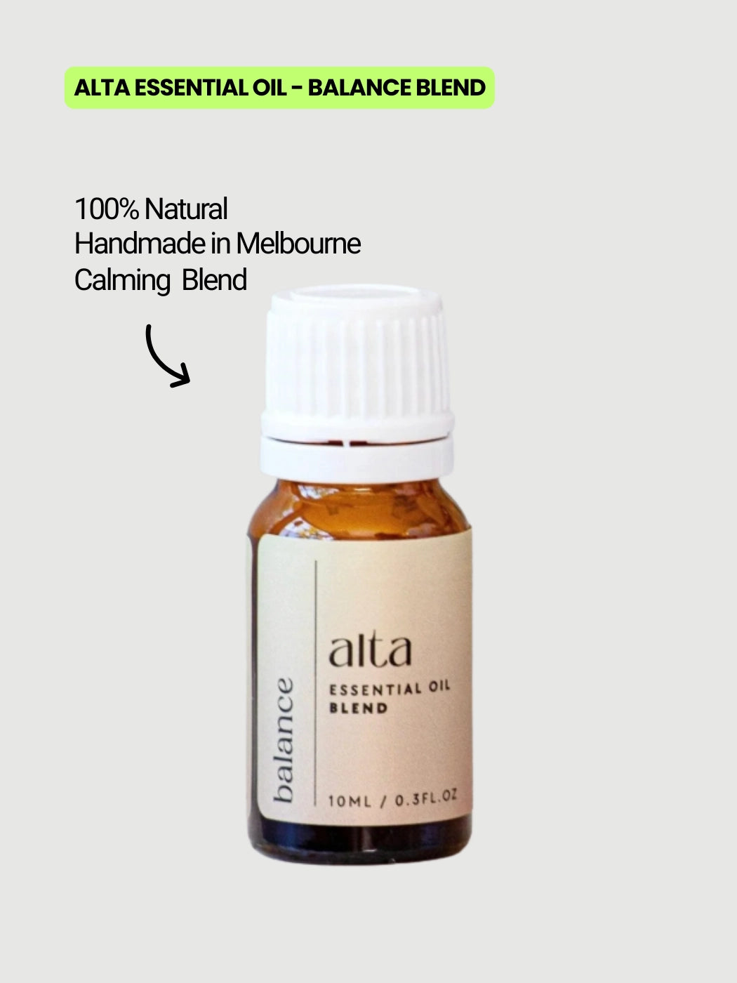 Alta balance essential oil blend natural calming oil handmade in Melbourne