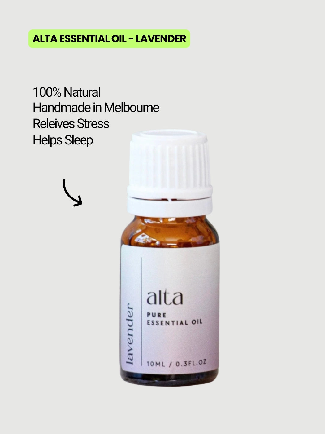 Alta lavender essential oil 100 percent natural handmade in Melbourne for relaxation and sleep