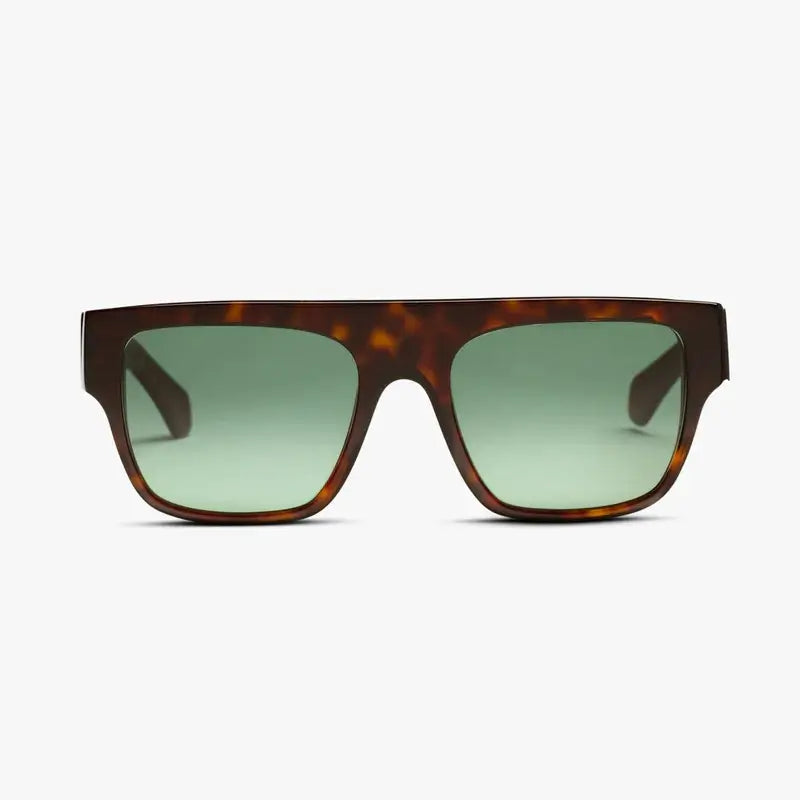 Oversized retro tortoise sunglasses with faded lens