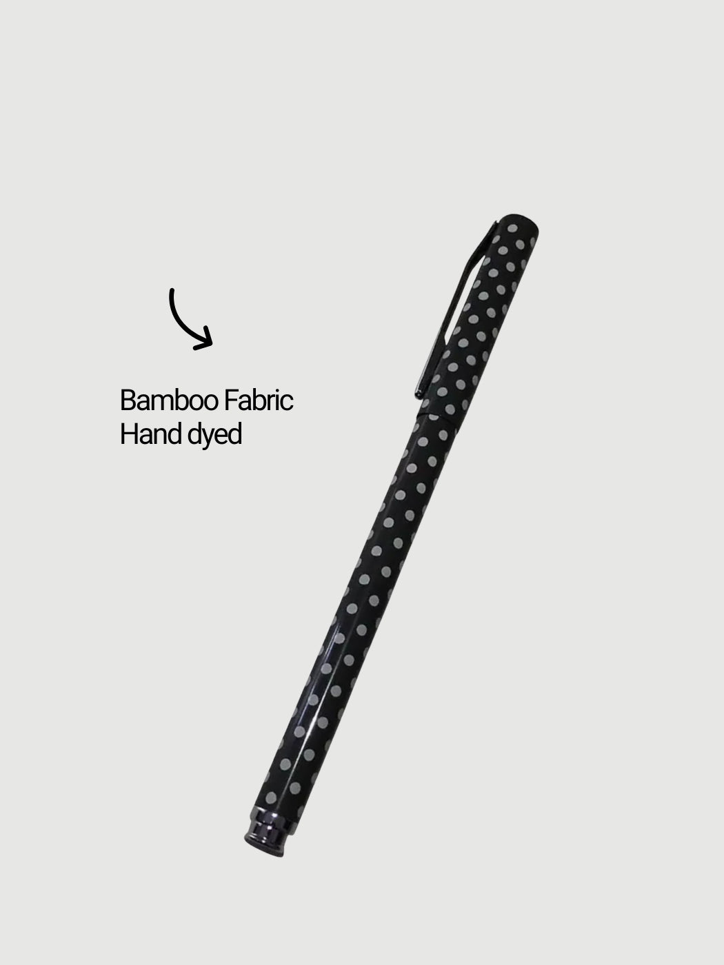 Polka dot metal pen with blue ink and clip lid, stylish everyday writing pen